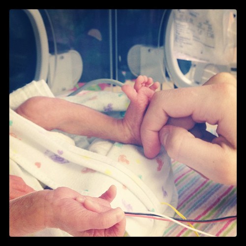 Avery's sweet little foot. Day 9. #preemie #twins