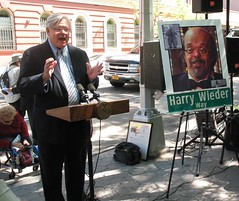 Tom Duane speaks at Harry Wieder Way