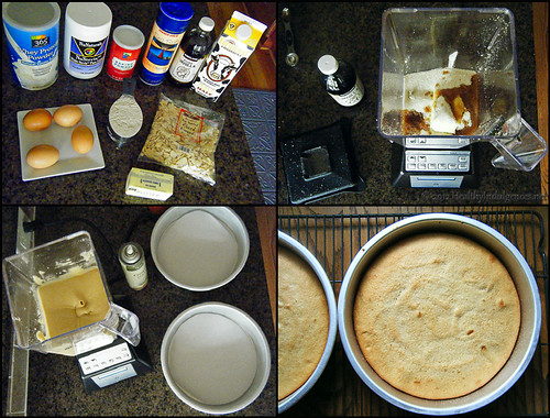 Making healthy yellow cake in a blender