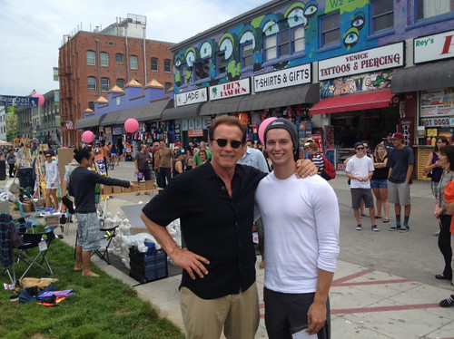 Arnold Schwarzenegger and Patrick Shriver Venice Beach