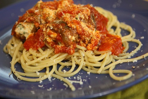Eggplant Rollatini with Spaghetti