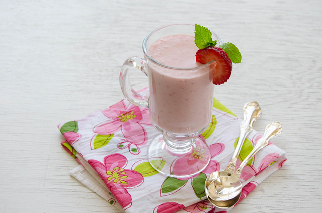 Strawberry and Rose Lassi