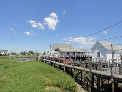Houses on stilts in Jamaica Bay