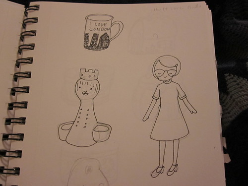 Some drawings of stuff I found at vintage shops.