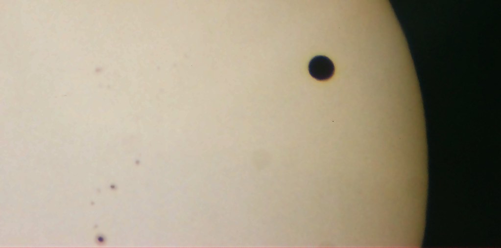 Projection of Sun showing transit of Venus
