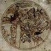 Demons attack Guthlac. England 12th cent. roundel.  tinted drawing. Harley Roll Y 6 BL