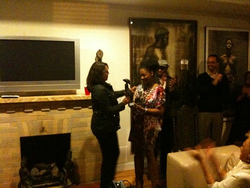 Natasha Trethewey presenting an award to Tracy K. Smith
