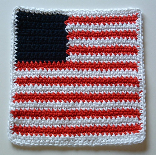 Flag Washcloth or Dishcloth Pattern