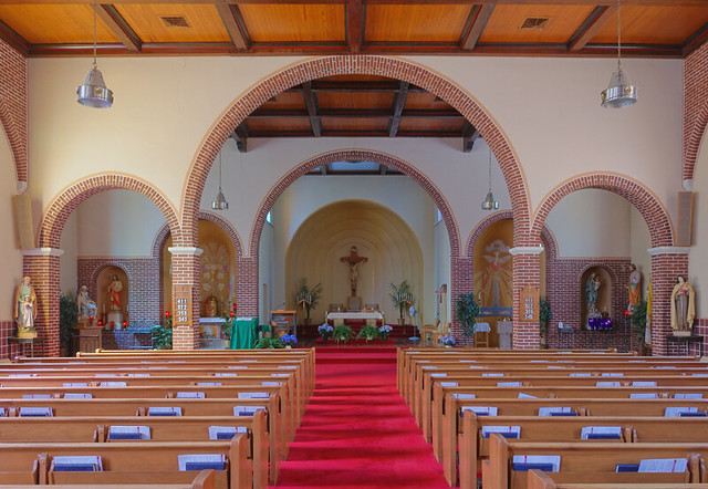 Saint Joseph Church, in Prairie du Rocher, Illinois, USA - nave