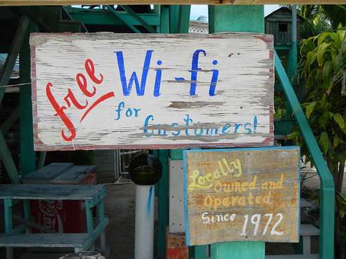 Free WiFi at oldest tourist establishment on Caye Caulker