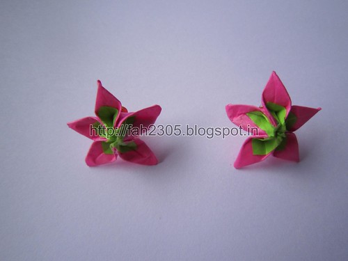 Handmade Jewelry - Origam Paper Flower Earrings (1) by fah2305