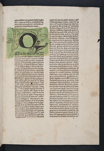Decorated washed initial in Burlaeus, Gualtherus: Expositio in artem veterem Porphyrii et Aristotelis (without text)