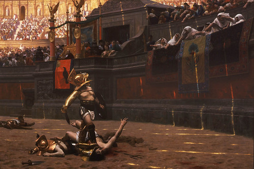 Pollice Verso ("With a Turned Thumb"), an 1872 painting by Jean-Léon Gérôme, is a well known historical painter's researched conception of a gladiatorial combat.
