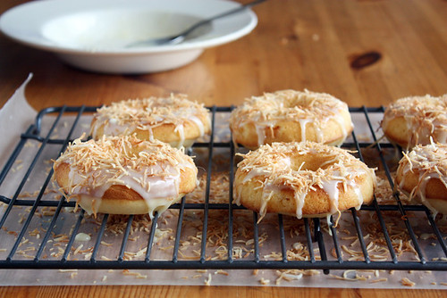 fresh-glazed doughnuts.