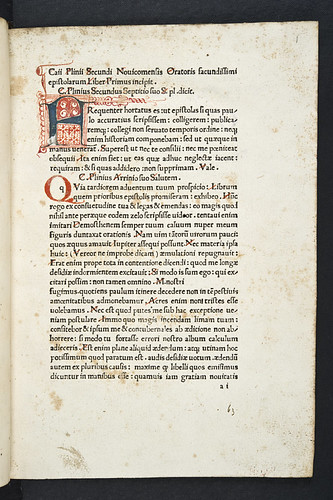 Penwork initial in Plinius Secundus, Gaius Caecilius (Pliny, the Younger): Epistolae