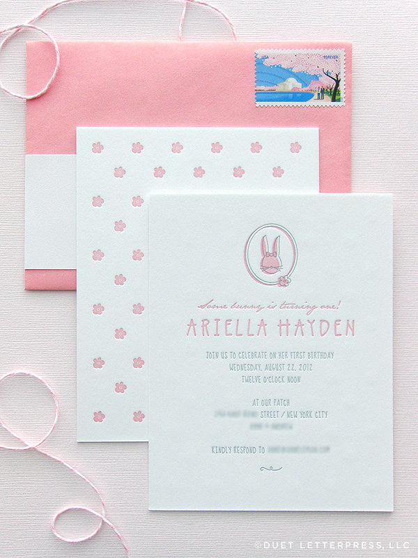 ariella's first birthday invitations