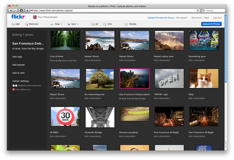 Flickr Web Uploader UI (2012)