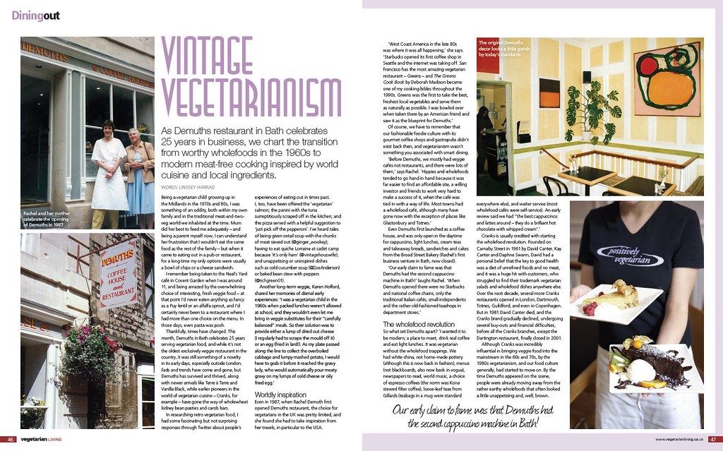 Vintage Vegetarianism, Vegetarian Living, June 2012