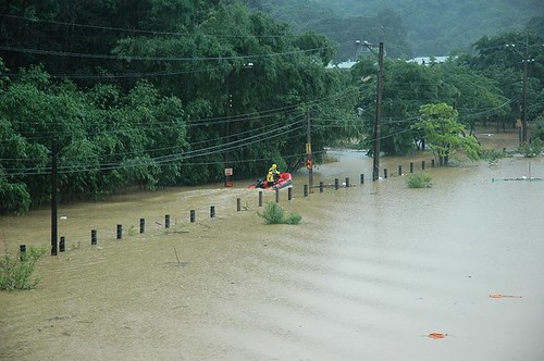 2012年612水災，土城彈藥庫區淹水。廖崇賢攝。