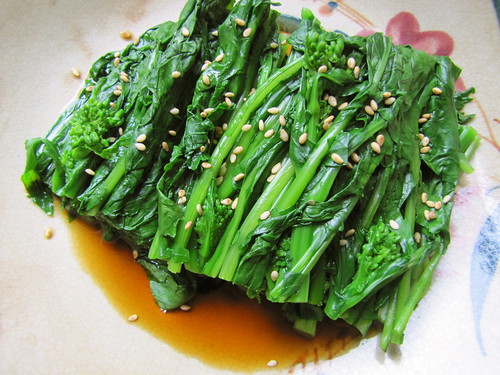 Blanched Broccoli Rabe Greens with Soy-Dashi Sauce