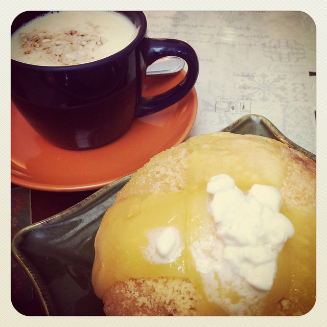 Cafe Mary Grace Three Cheese Ensaymada and White Hot Chocolate