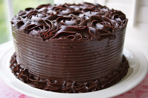 Chocolate and banana layer cake