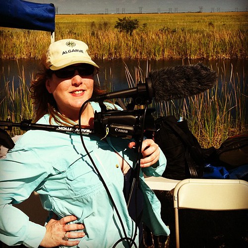 Yours Truly with Video Gear canon ax10 filming in everglades