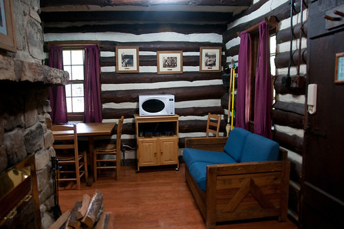 Cabin 6 at Douthat State Park  is a one-room, efficiency wood-frame cabin; 