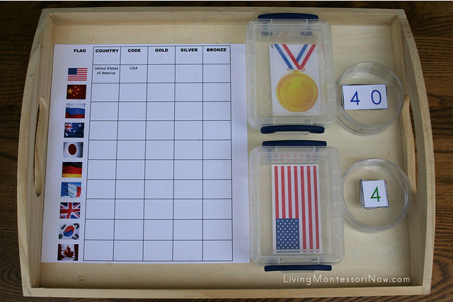 Olympic Medals Math and Geography Tray