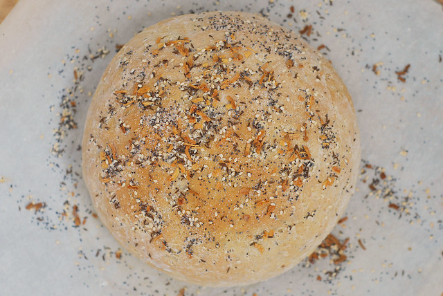 Everything Bread - yeast bread with everything bagel seasoning inside AND on top! The most delicious bread for toast! 