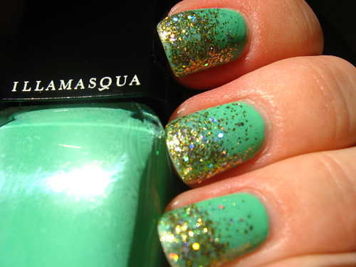 Green and gold glitter gradient!