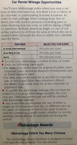 1990 American Airlines AAdvantage Guide