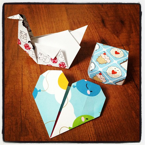 Making some origami things for shop photos.