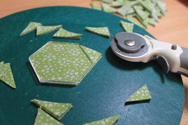Cutting the hexagons