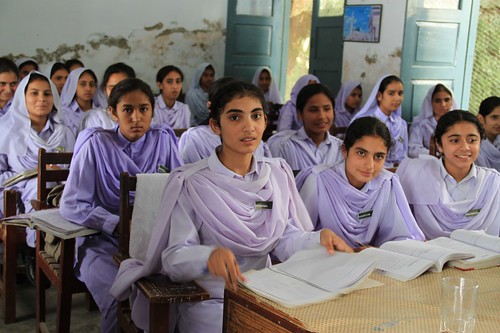Girls in school in Khyber Pakhtunkhwa, Pakistan