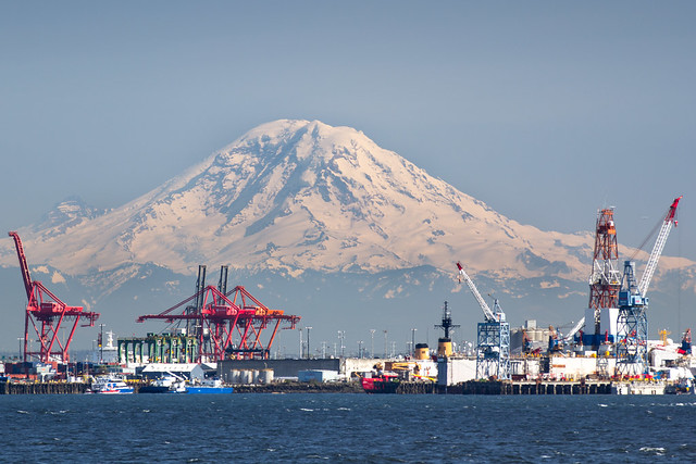 Port of Seattle and Mount Rainier