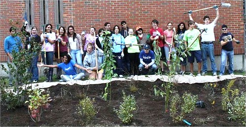 Green Team & students at rain garden, Mount Holly, NJ (courtesy of Sustainable Jersey)