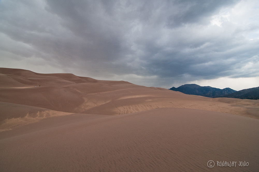 The great sand dunes in the evening