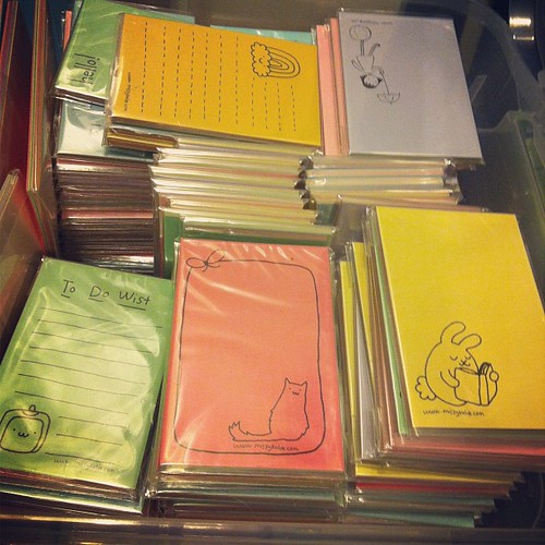 Box three of notepads from my Etsy shop. Yay getting organized.