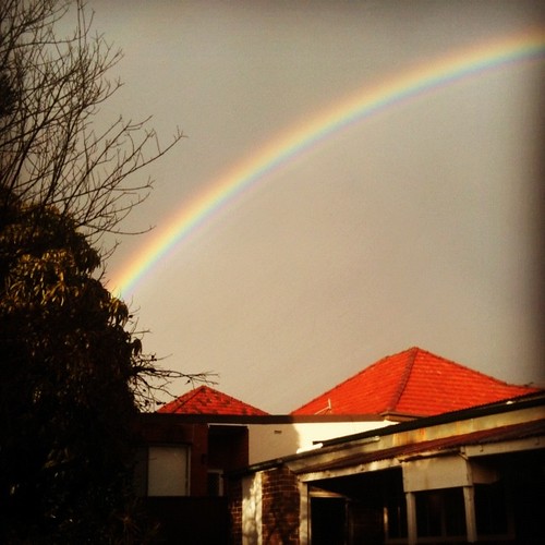 The rainbow that greeted us on the day of departing Sydney. A good omen.