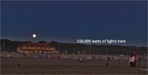 View of impact of lighting from Ocean Beach