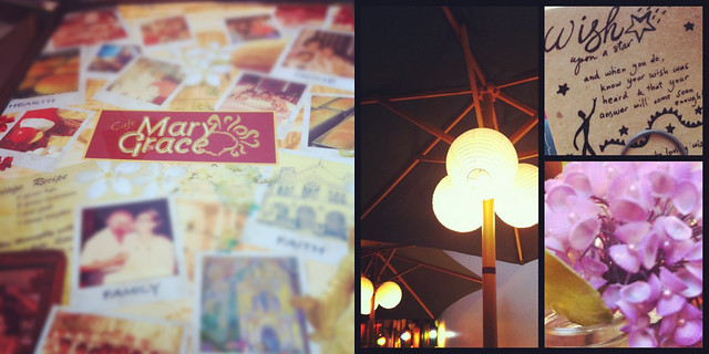 Cafe Mary Grace menu and decor