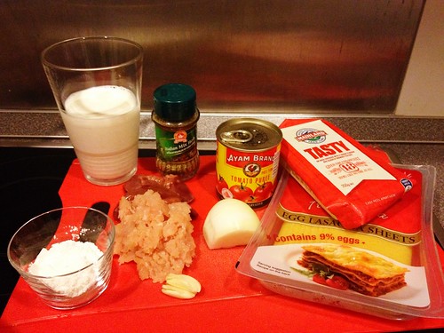 Ingredients for Chicken and Liver Lasagne