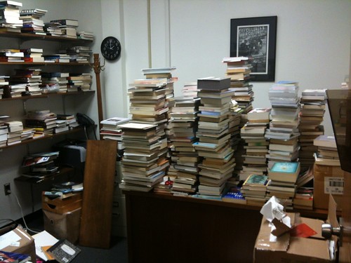 My office with all the books almost unpacked