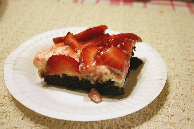 Strawberry-Glazed Brownie Dessert Squares