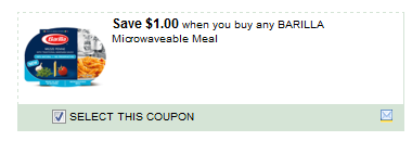 $1.00/1 Barilla Microwaveable Meal Coupon