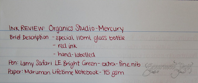 Organics Studio Mercury Red Writing
