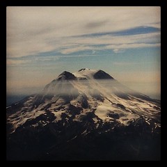 Flying by Mt Rainier