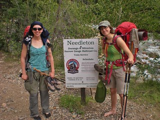 Climbergirls at Durango and Silverton Railroad Stop at Needleton