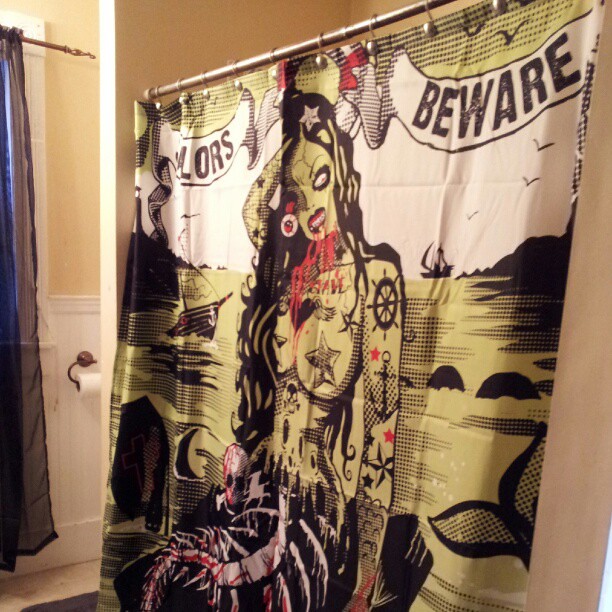 my new shower curtain #sailorsbeware #halloweeneveryday ...